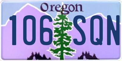OR license plate 106SQN