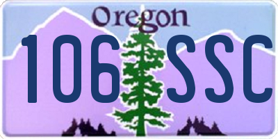 OR license plate 106SSC