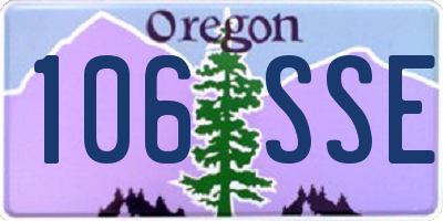 OR license plate 106SSE