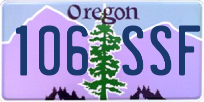 OR license plate 106SSF