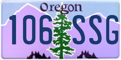 OR license plate 106SSG