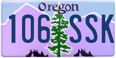 OR license plate 106SSK