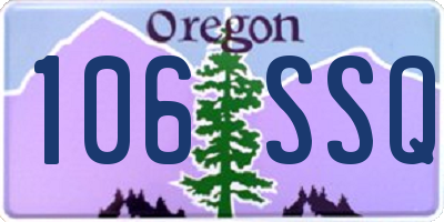 OR license plate 106SSQ
