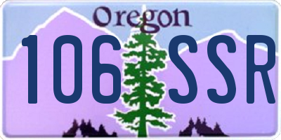 OR license plate 106SSR