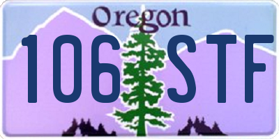 OR license plate 106STF
