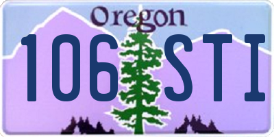 OR license plate 106STI