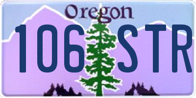 OR license plate 106STR