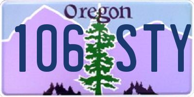 OR license plate 106STY