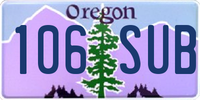 OR license plate 106SUB