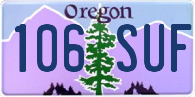 OR license plate 106SUF