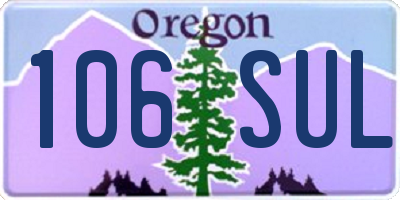 OR license plate 106SUL