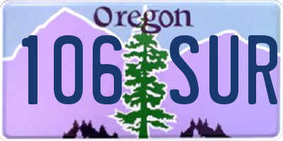 OR license plate 106SUR