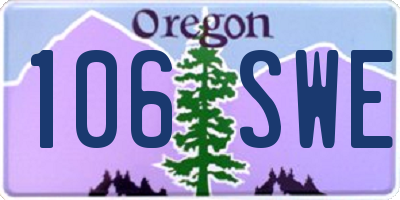 OR license plate 106SWE