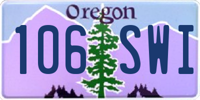 OR license plate 106SWI
