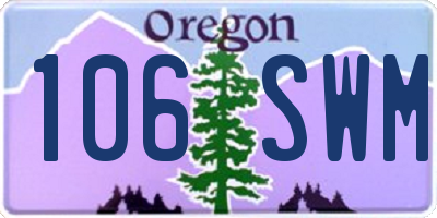 OR license plate 106SWM