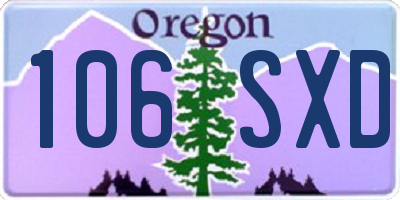 OR license plate 106SXD
