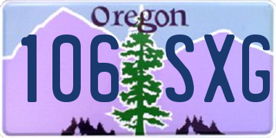 OR license plate 106SXG