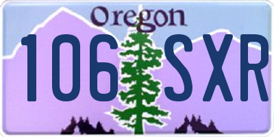 OR license plate 106SXR