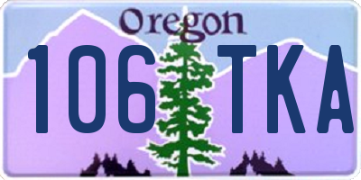 OR license plate 106TKA