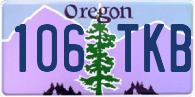 OR license plate 106TKB