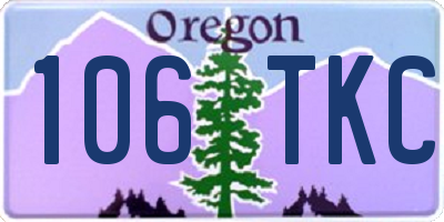 OR license plate 106TKC