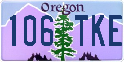 OR license plate 106TKE
