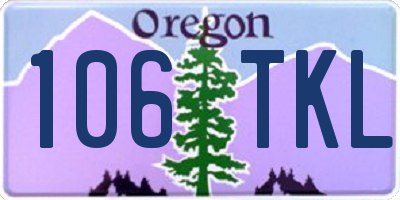 OR license plate 106TKL