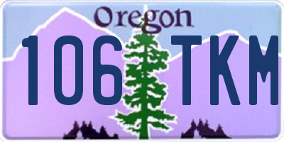 OR license plate 106TKM