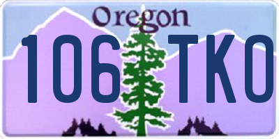 OR license plate 106TKO