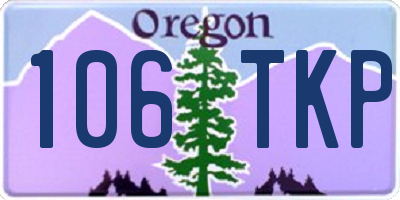 OR license plate 106TKP