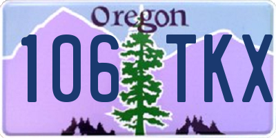 OR license plate 106TKX