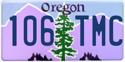 OR license plate 106TMC