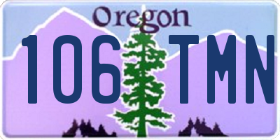 OR license plate 106TMN
