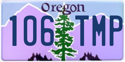 OR license plate 106TMP