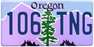 OR license plate 106TNG