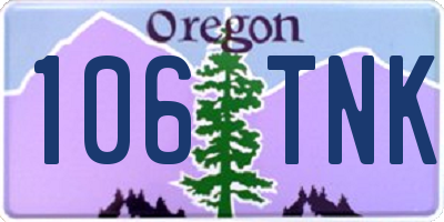 OR license plate 106TNK