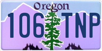 OR license plate 106TNP
