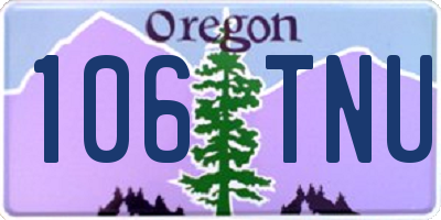 OR license plate 106TNU