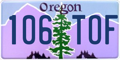 OR license plate 106TOF