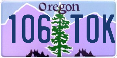 OR license plate 106TOK