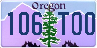 OR license plate 106TOO
