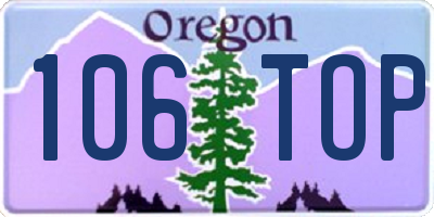 OR license plate 106TOP