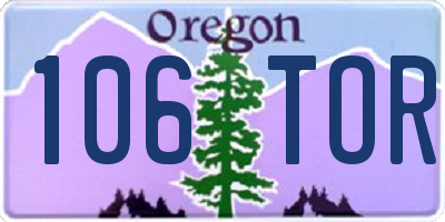 OR license plate 106TOR