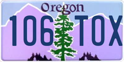OR license plate 106TOX