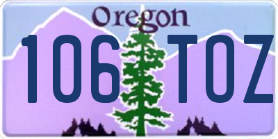 OR license plate 106TOZ