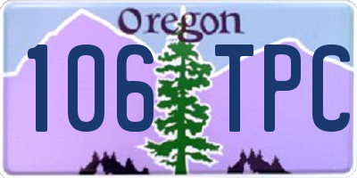 OR license plate 106TPC