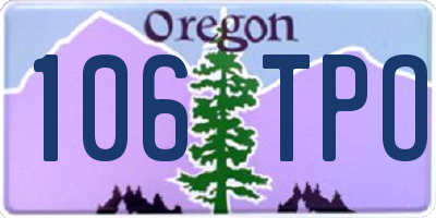 OR license plate 106TPO