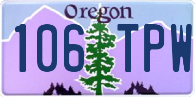 OR license plate 106TPW