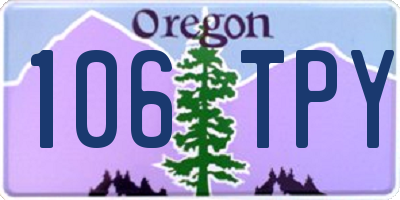 OR license plate 106TPY