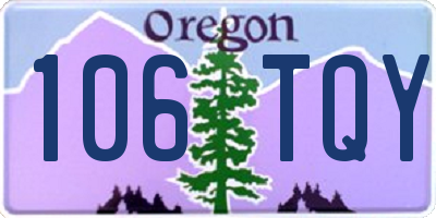 OR license plate 106TQY